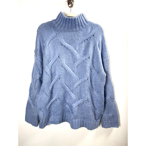 FRNCH Cozy Chunky Knit Oversized Sweater Preppy Pastel Goth Academia Work M/L - Picture 1 of 6